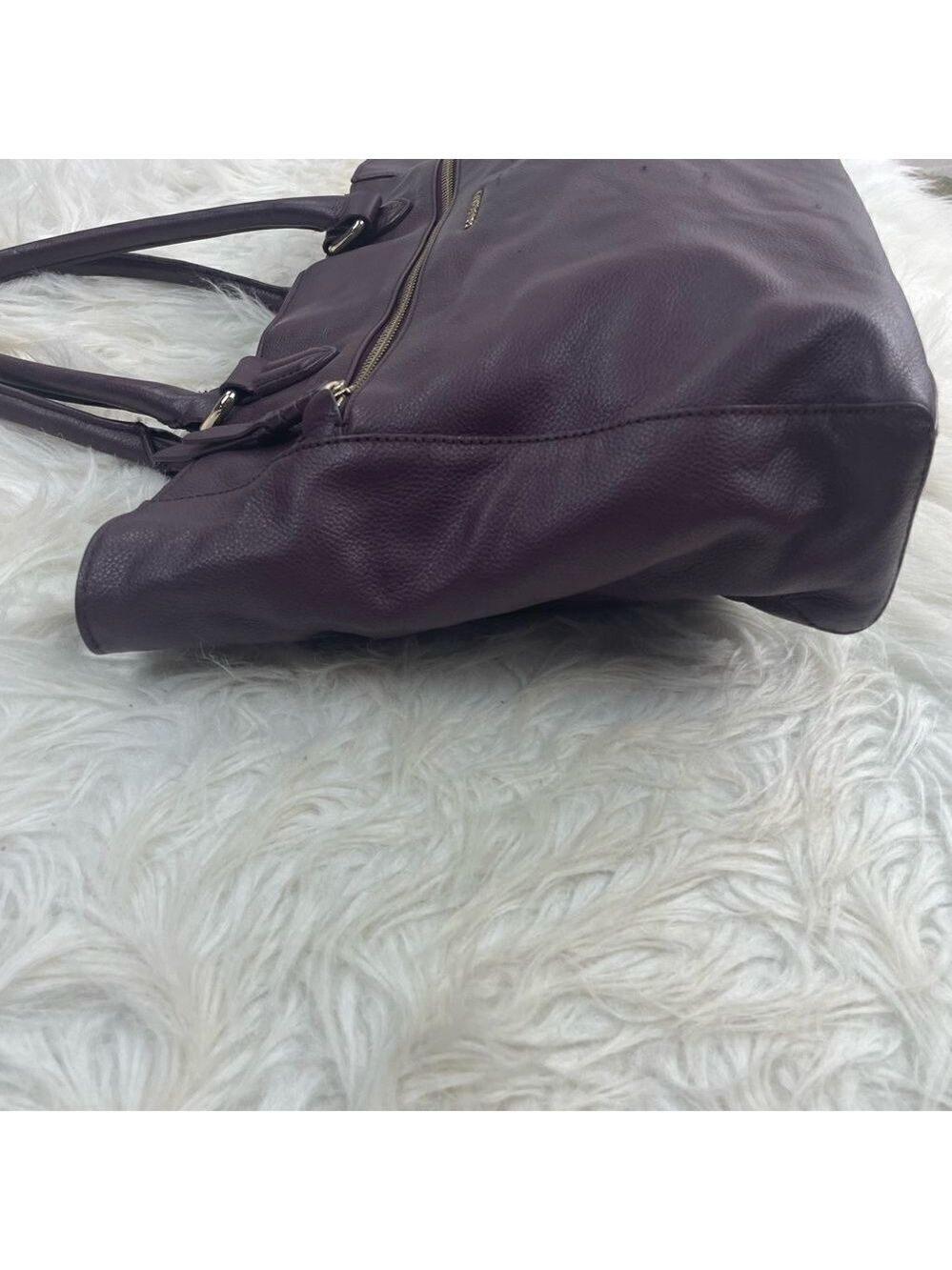Cole Haan Purple Leather Dual Strap Handbag - Picture 12 of 16